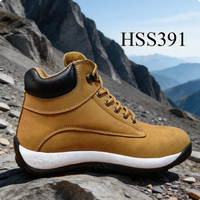 ZYF, Bottes de randonnée mi-montantes en cuir Crazy Horse marron, application polyvalente, semelle ultra anti-choc, chaussures de travail pour hommes HSS374