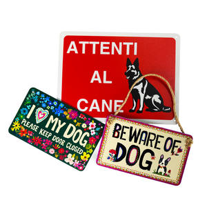 Desain Kustom Anjing Tanda Logam Aluminium Peringatan Anjing Tanda Waspadalah Terhadap Anjing Tanda - Product Image 1