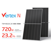 Trina Panneau solaire monocristallin Vertex N TSM-NEG21C.20 695-720W N-type Topcon Bifacial Double verre 715W Panneau solaire
