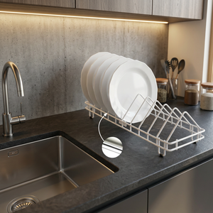 Étagère rectangulaire en métal sur pied, à un seul niveau, résistante à la rouille, pour rangement de cuisine, design minimaliste - Product Image 1