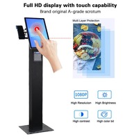 Kiosque de paiement de 21.5 pouces Machine de commande de restaurant Kiosque tout en un avec imprimante Kiosque de commande tactile à 10 points Système Pos sur pied
