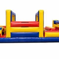 Grand parcours d'obstacles gonflable ouvert, jeu d'obstacles gonflable commercial en PVC pour enfants, idéal pour la location événementielle