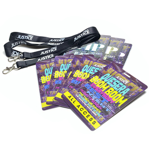 Venta al por mayor de tarjetas de plástico deportes juego atleta entrenador insignia tarjeta evento Vip Pass tarjeta con agujero de perforación y cordón - Product Image 3