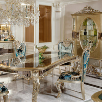 Ensemble de table et de chaises de salle à manger en bois massif turc antique, personnalisé et de luxe, mobilier durable et réglable, vente en gros