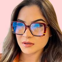 Monture de lunettes optiques carrées rétro pour femmes, anti-lumière bleue, pour la lecture