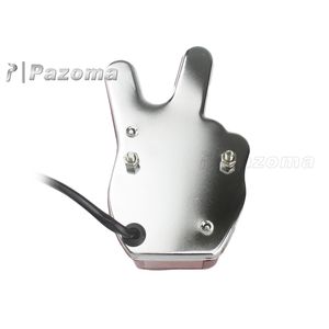 Feu arrière LED rouge pour <span class=keywords><strong>Harley</strong></span> Chopper Bobber <span class=keywords><strong>Scrambler</strong></span> Vintage Cafe Racer moto victoire main 12V LED feu stop signe de paix - Product Image 4