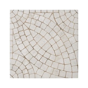 Piastrelle a mosaico in gres porcellanato effetto avorio 12x12 pollici, motivo pietra bianca per decorazione pareti e pavimenti - Product Image 5