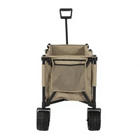 Chariot de camping pliable en métal, chariot utilitaire à quatre roues, chariot pliable grande capacité pour la plage, le pique-nique, le jardin