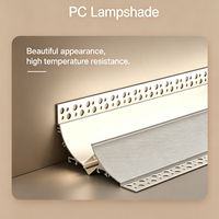 Profilé en aluminium sans cadre pour LED encastrée au plafond, éclairage mural diffuse, bande lumineuse linéaire rigide à émission ascendante