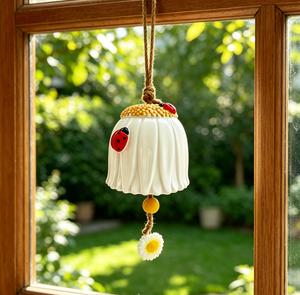 Juego de Campanas de Viento de Cerámica con Diseño de Pareja de Pájaros, Decoración Colgante para el Hogar y el Jardín - Product Image 3