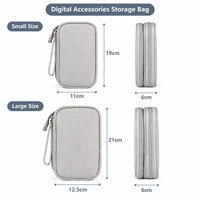 Sac de rangement pour accessoires numériques, étui pour câbles électroniques, pochette de rangement pour gadgets, poche en maille à double fermeture éclair, sangle élastique, pour voyage