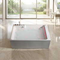 Baignoire moderne en acrylique Whirlpool avec fonction massage, spa pour 2 personnes, autoportante, pour salle de bain et hôtel/appartement, certifiée CE