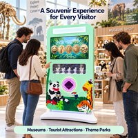 Distributeur automatique de pièces de monnaie souvenirs personnalisées à grand écran de 32 pouces avec acier inoxydable et écran tactile pour musées et parcs d'attractions