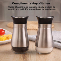 Mini salières et poivrières jetables en acier inoxydable personnalisées, pots à épices en verre avec couvercles à secouer, étiquette