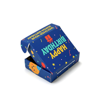 Boîte en carton ondulé personnalisée, écologique et robuste, avec impression double face Joyeux Anniversaire pour célébrations d'enfants (chaussettes/poils)