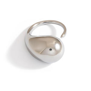 Stainless Steel Teardrop Shape <b>Adjustable</b> <b>Bracelet</b> Unisex Jewelry U Shaped Irregular Design Solid Color Fashion Accessory - Product Image 5