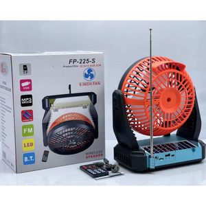 Factory Multifunctional Solar BT5.0 Speaker Fan 5W Output 1200mAh Rechargeable FM Radio LED Light Outdoor Camping Speaker - Product Image 3