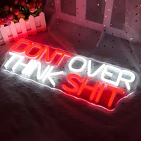 Don't Over Think Shit Neon Sign Lumière LED pour Bar Pub Signes Home Bedroom Décoration murale LED Art Studio Signage Gift