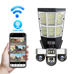 กล้องวงจรปิด 2MP HD 3 เลนส์ 4G  ไร้สาย Wifi ภายนอกอาคาร  พร้อมแผงโซลาร์เซลล์ ไฟถนน LED  หมุนได้ 360 องศา PTZ  กำลังไฟ 180W - Product Image 1