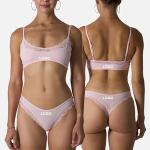 Bộ đồ lót nữ ren siêu mỏng SK1225&SK1226-4, ren satin phối, lưng cao, kiểu mới - Product Image 1