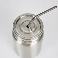 Nieuwe Aankomst Dubbele Muur Roestvrij Staal 500Ml Mason Jar Cup Met Deksel En Stro Voor Hot Koude Dranken