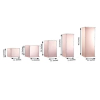 Rehausseurs en acrylique miroir et boîte de présentation sur pied avec couvercle interchangeable pour centres de table de mariage et décorations de table