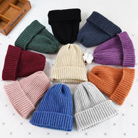 Invierno recién nacido prendas de punto niño niña cálido color sólido sombrero infantil accesorios de punto moda 100% algodón bebé sombrero de punto