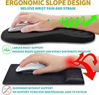 Repose-poignets ergonomique 2-en-1 pour souris et clavier, avec support en mousse à mémoire de forme