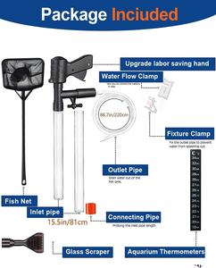 2025 Editie <span class=keywords><strong>Aquarium</strong></span> Grindreiniger Kit Vacuüm <span class=keywords><strong>Aquarium</strong></span> Waterwisselaar Met Thermometer En Net Voor Het Reinigen Van Grindzand - Product Image 2