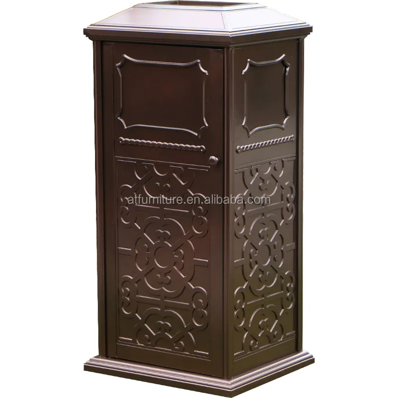 Outdoor Aluminum Sturdy Dustbin Recycling Bin for Backyards and Outdoor Patios