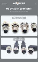 Adaptateur automobile M8 en cuivre, boîtier IP67, connecteur métallique circulaire, prise mâle/femelle à 3/4/5/6/8 broches, vis