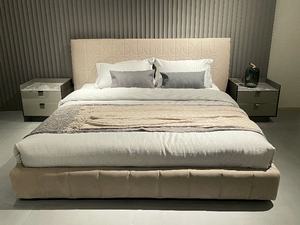 इतालवी आधुनिक लक्जरी चमड़े के बिस्तर रानी और राजा आकार नरम न्यूनतम डिजाइन नरम घर या बेडरूम फर्नीचर सेट - Product Image 5