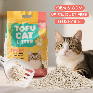 Litière pour chat au tofu compostable Écologique Éliminant les odeurs Faible suivi Convient aux chats d'intérieur Litière pour chat au tofu - Product Image 1