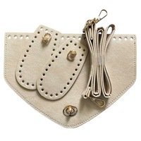 Dreieckige Taschenabdeckung Set Gewebte Rucksäcke Schultertasche Handgefertigte PU DIY Klappe Häkelzubehör Europäisch-Amerikanischer Retro Alltagsstil