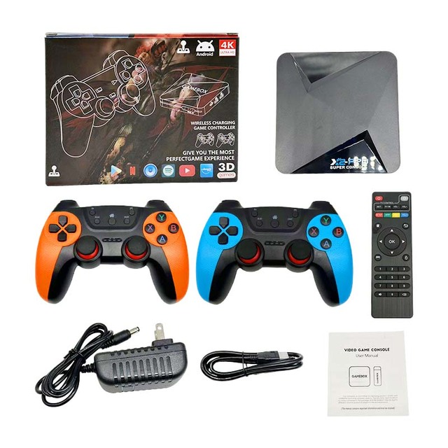 Factory Price X2 Pro TV Video Game Console Dual System 64GB 15000+ Retro Games Player Android TV Box Children Gifts