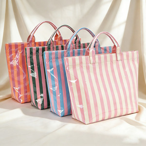 Fashion Shoulder Handbag Recycled Rubber PVC <b>Bag</b> Carry Handles Wilden Handle Custom Letter Printed Logo PVC <b>Bag</b> For Beach - Product Image 1