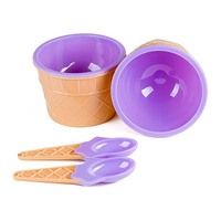 Bols à dessert en plastique sans BPA, coupes à yaourt glacé, coupes à crème glacée pour enfants avec cuillères