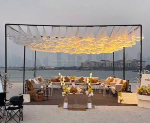 Tenda nuziale decorazione per soffitto a forma di drappeggio a rete a Led striscia luminosa per matrimonio matrimonio tenda da soffitto <span class=keywords><strong>sala</strong></span> per decorazione del soffitto evento arredamento - Product Image 1