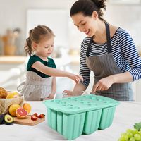 Moules à sucettes glacées 12 pièces en silicone, moules à cake pops faciles à démouler, sans BPA, avec 50 bâtonnets pour sucettes glacées