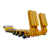 Semi-remorque surbaissée à 4 essieux de 80 tonnes pour équipements de construction et transformateurs, avec matériaux/tailles/couleurs personnalisables