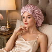 Bonnet de nuit 100 % soie de mûrier pour femme – Chapeau de nuit souple pour le soin des cheveux, toutes saisons, voyage, usage quotidien, logo personnalisé