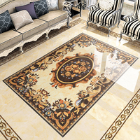Carreaux de sol en porcelaine pour villa et hôtel, design personnalisé de tapis de Foshan, carrelage de sol brillant plaqué or, entrée, porche, puzzle