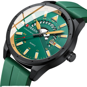 Montre-bracelet analogique à quartz pour homme 8421, étanche, en silicone, style business, mode, luxe, chronographe, date automatique, motif dessin animé - Product Image 1