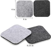 Sous-verres en feutre de polyester gris foncé écologiques découpés au laser, taille personnalisable, design moderne, prêts à être expédiés, tapis pour tasse, verre, dessous-de-plat