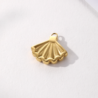 Étanche À L'eau En Acier Inoxydable Minuscule Shell Charme Or Coquille De Mer Pendentif pour Bracelet Boucle D'oreille Collier Composant
