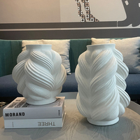 Nouveau Design Feuille Forme Moderne Fait À la Main Blanc Nordique Vase à Fleurs En Céramique Pour La Décoration De La Maison