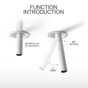 Ange réglable moulage sous pression en aluminium Long baril blanc COB encastré <span class=keywords><strong>Spot</strong></span> lampe pour galerie d'art musée ménage Commercial - Product Image 4