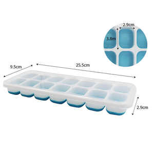 Bandejas de hielo apilables de silicona de grado alimenticio <span class=keywords><strong>Mini</strong></span> 14 cavidades Bandeja de cubitos de hielo rectangular para hacer hielo en la cocina - Product Image 6