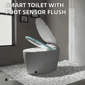 Toilette intelligente en céramique moderne et automatique avec siège chauffant et séchage à l'air, à poser au sol, télécommande, design intelligent de luxe, modèle One P - Product Image 2