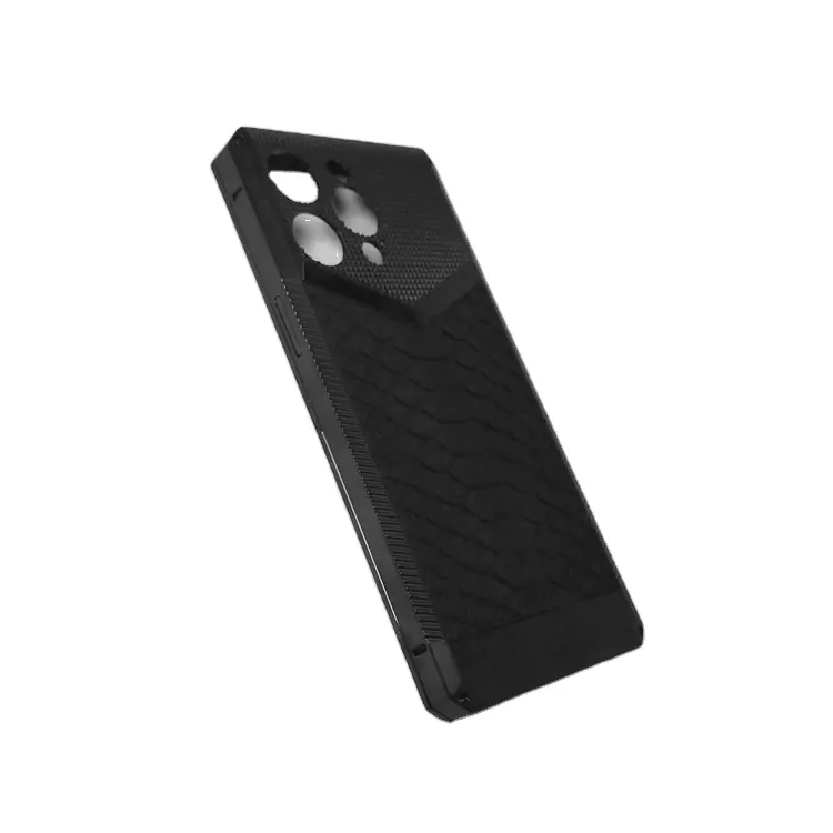Custom Logo Luxury Plated Black Real Python Skin Leather Titanium Phone Case For iPhone 14 Pro & Pro Max